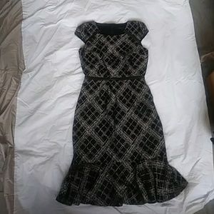 DAVID MEISTER B/W DRESS W METAL THREAD, 2